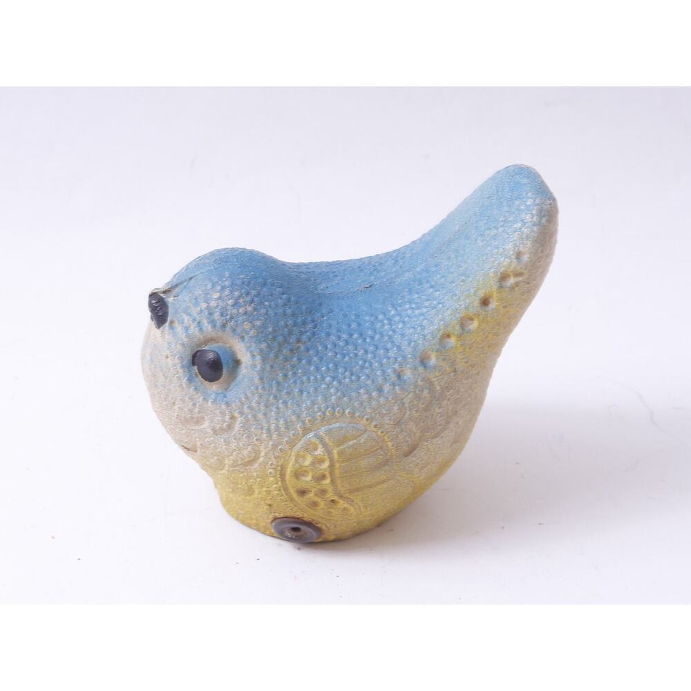 Little Bird, Blue Yellow, Looking Up, Soviet, USSR, Rubber, Figure, 4", Squeaky,